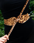 Esquel Belt in animal print hair-on calfskin, tied with a front knot.