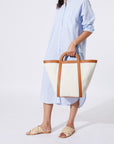 Atuel Tote Bag in Canvas and Leather
