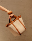 Mini Atuel Tote Bag in Canvas and Leather