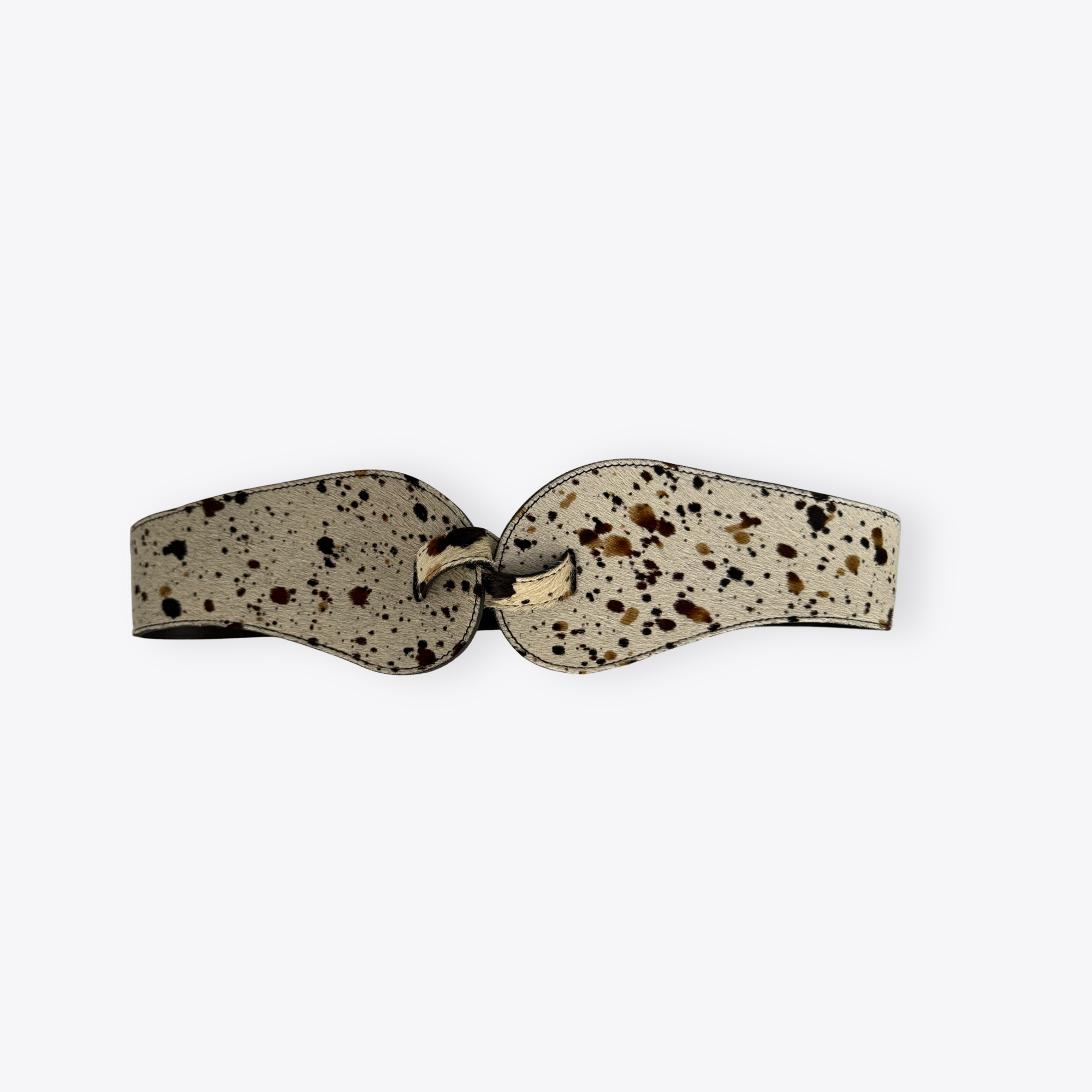 Speckled hair-on calfskin belt – adjustable leather accessory by MESCH, made in Argentina